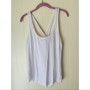 Lou and grey soft white criss cross tank top sz L